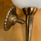 Arlus lunel wall torch light gold metal + white opaline mid-century