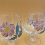 Hand-painted crystal flower balloon foot glasses