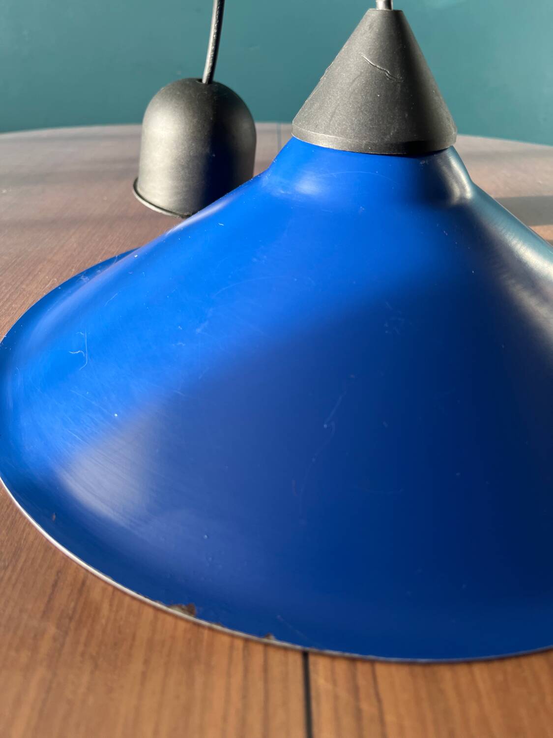 80s blue pendant light