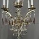 Antique French chandelier 170 cm with Louis XVI style chain in crystal.