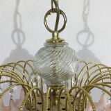 Pink flowers tassel chandelier