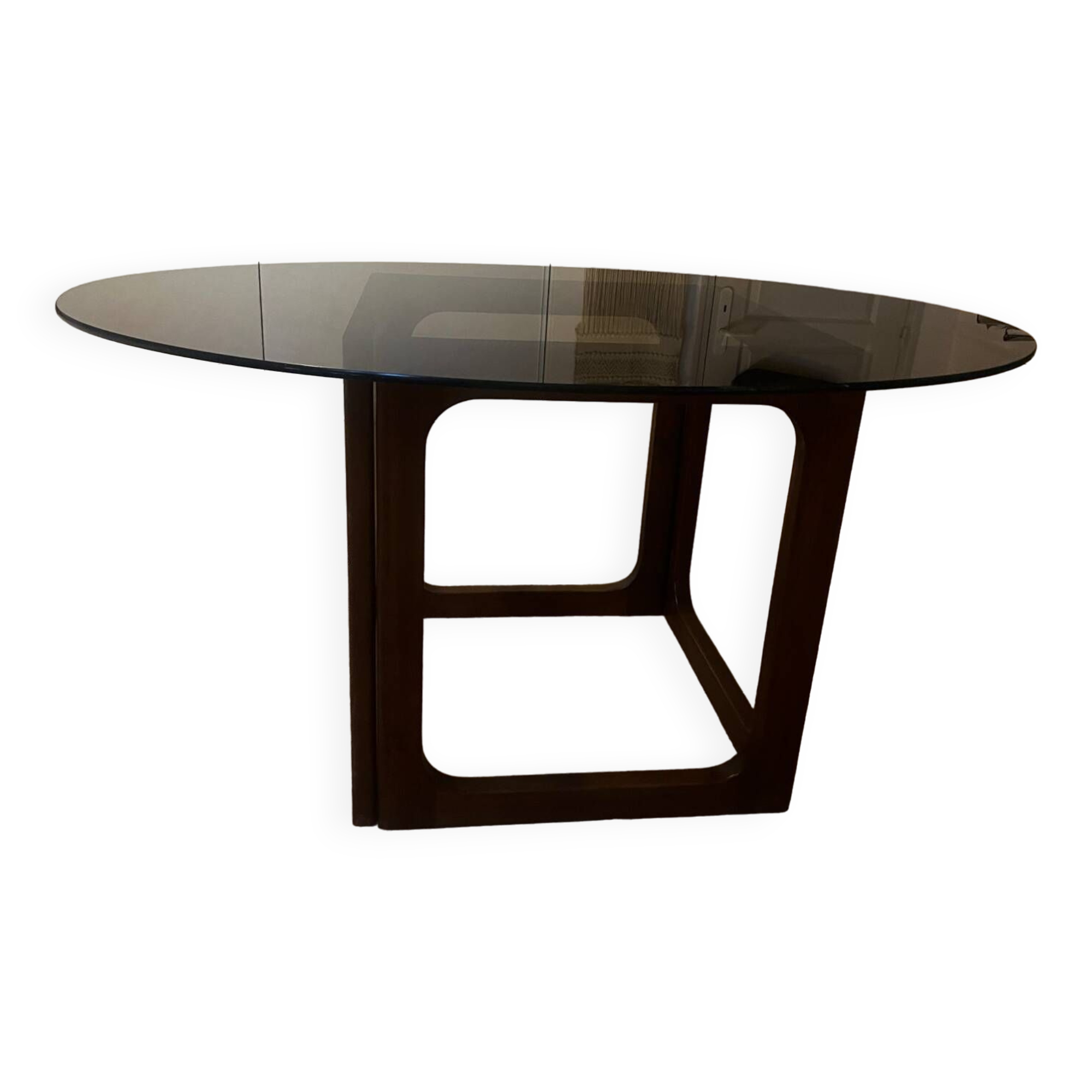 Vintage teak and smoked glass table