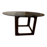 Vintage teak and smoked glass table