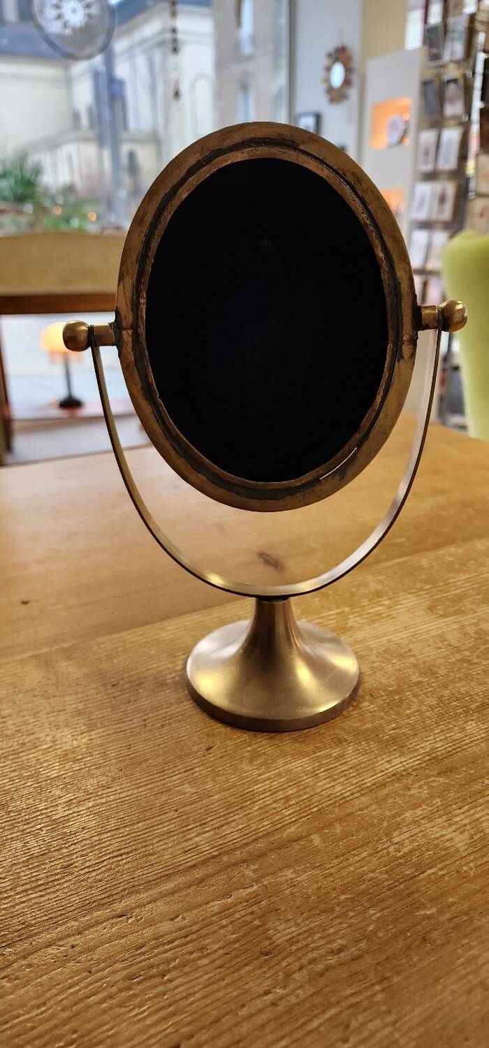 Brass standing mirror