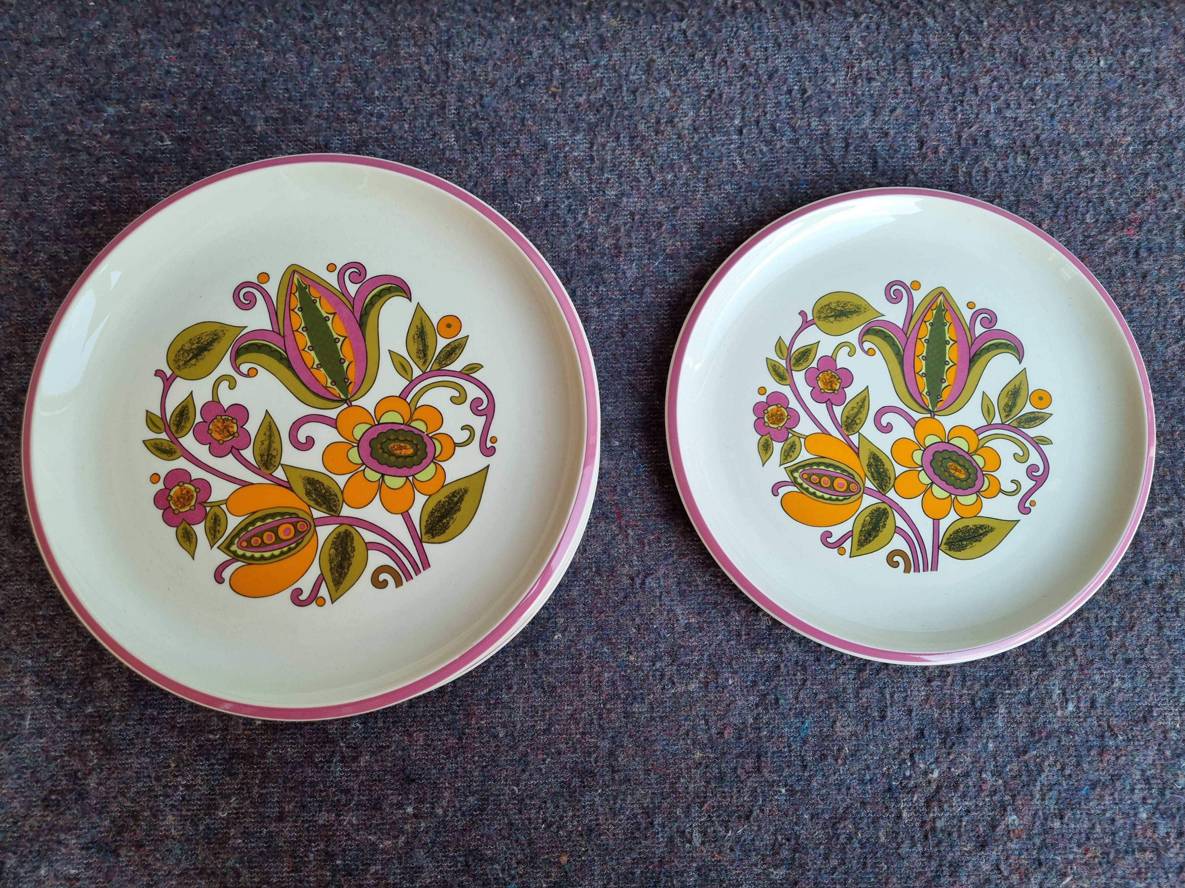 Plates Boch Belgium 'Bali' 70s Vintage