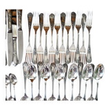 Deetjen cutlery set 48 silver-plated Louis XV rocaille table cutlery no. 25 Marly