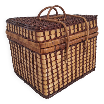 Vintage wicker suitcase