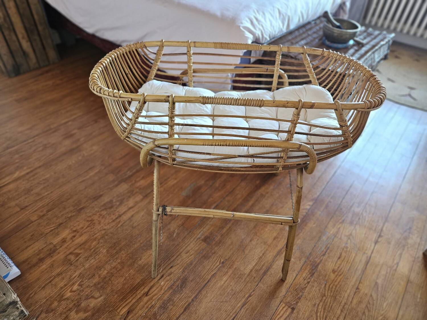 Old bamboo cradle basket