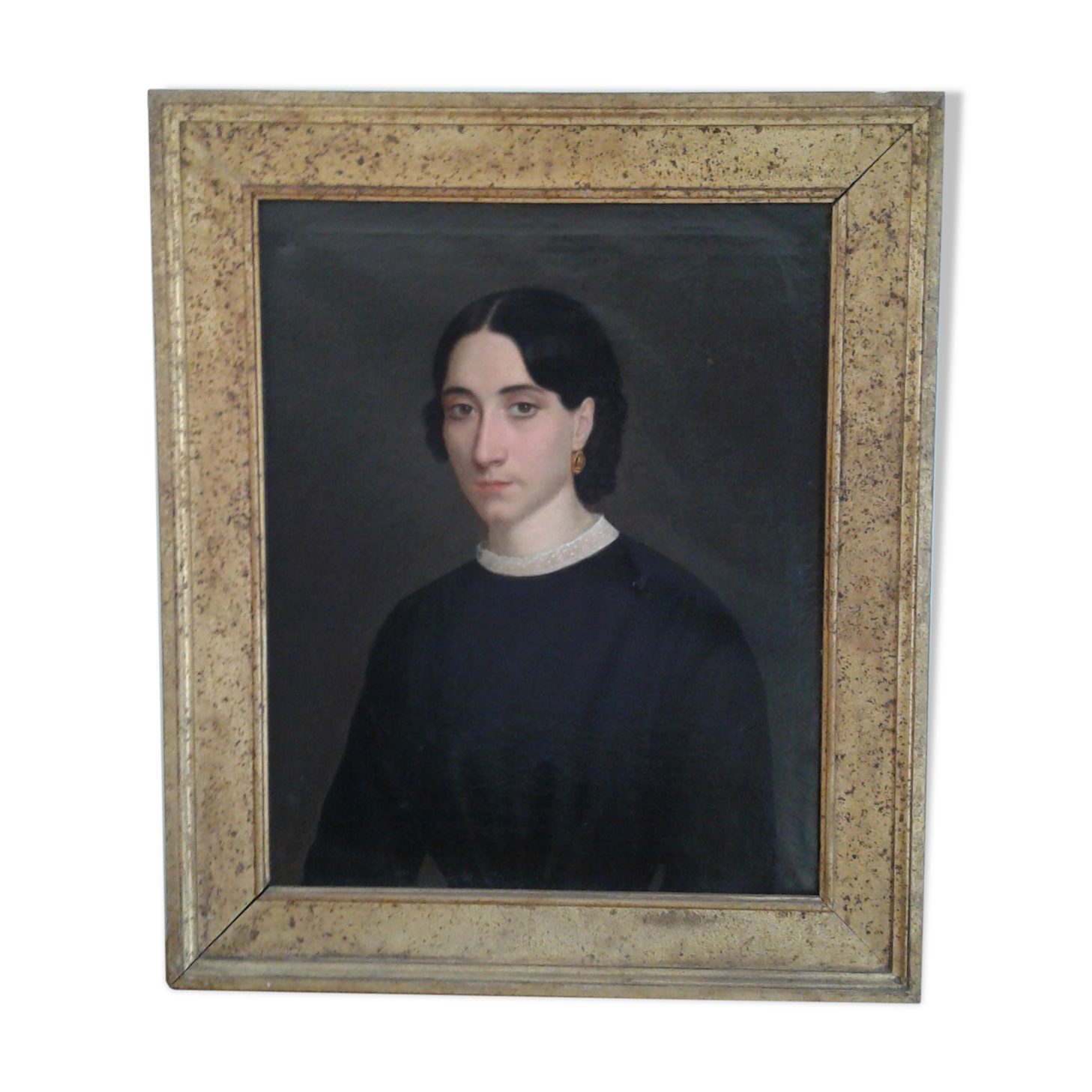 Portrait ancient oil on canvas,  lady 19th