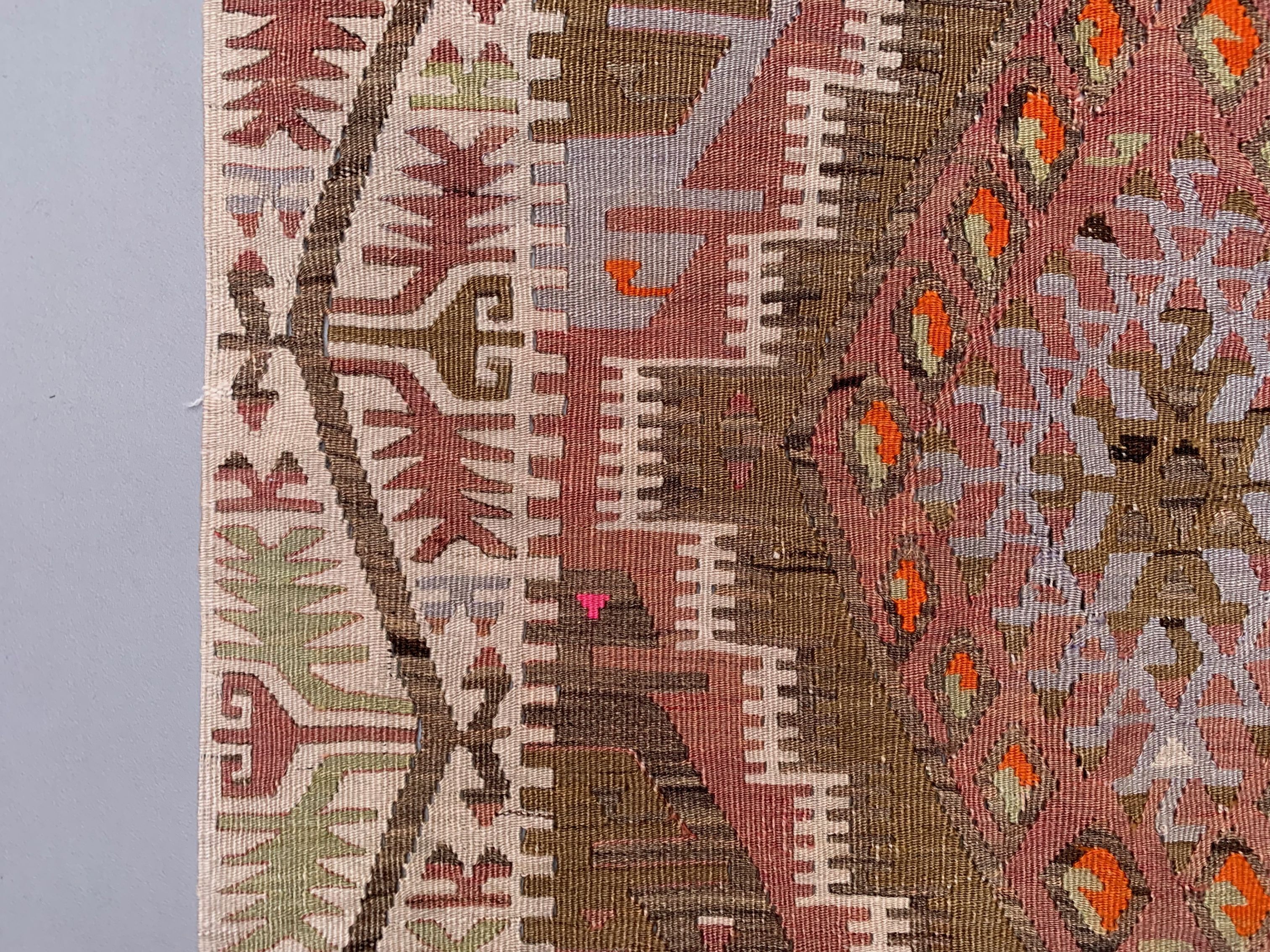 Old turkish narrow kilim runner 390x77 cm