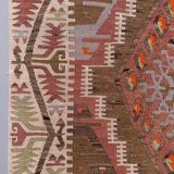 Old turkish narrow kilim runner 390x77 cm