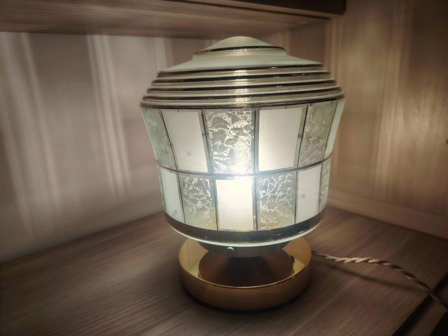 Art Deco glass lamp with touch control