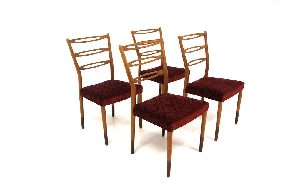 Set de 4 chaises scandinave en hêtre, Treman, Suède, 1960