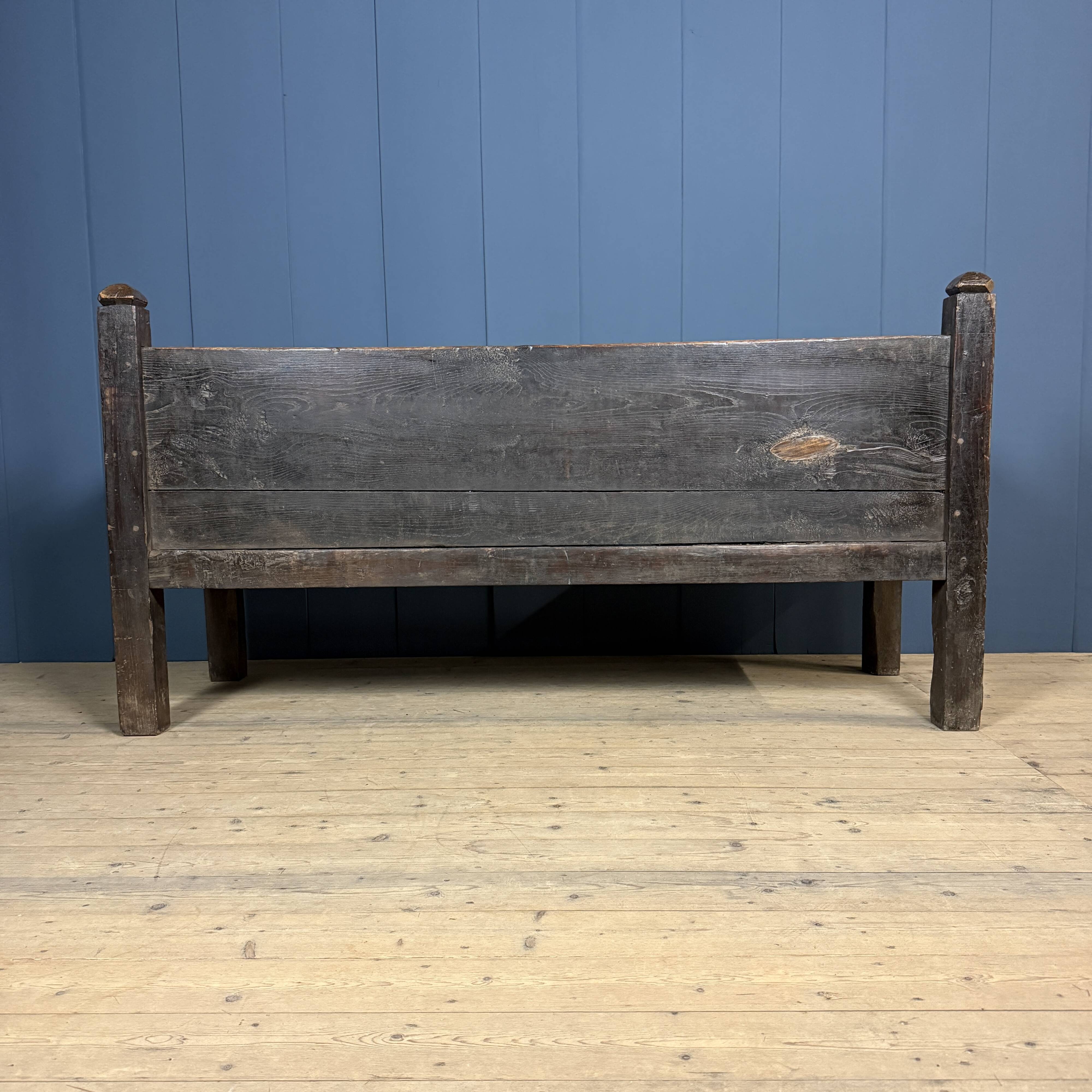 Antique Spanish chestnut wood bench from the 18th century