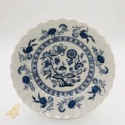 6 Bowl style Deep Plates, J & G Meakin Classic White Blue Nordic.