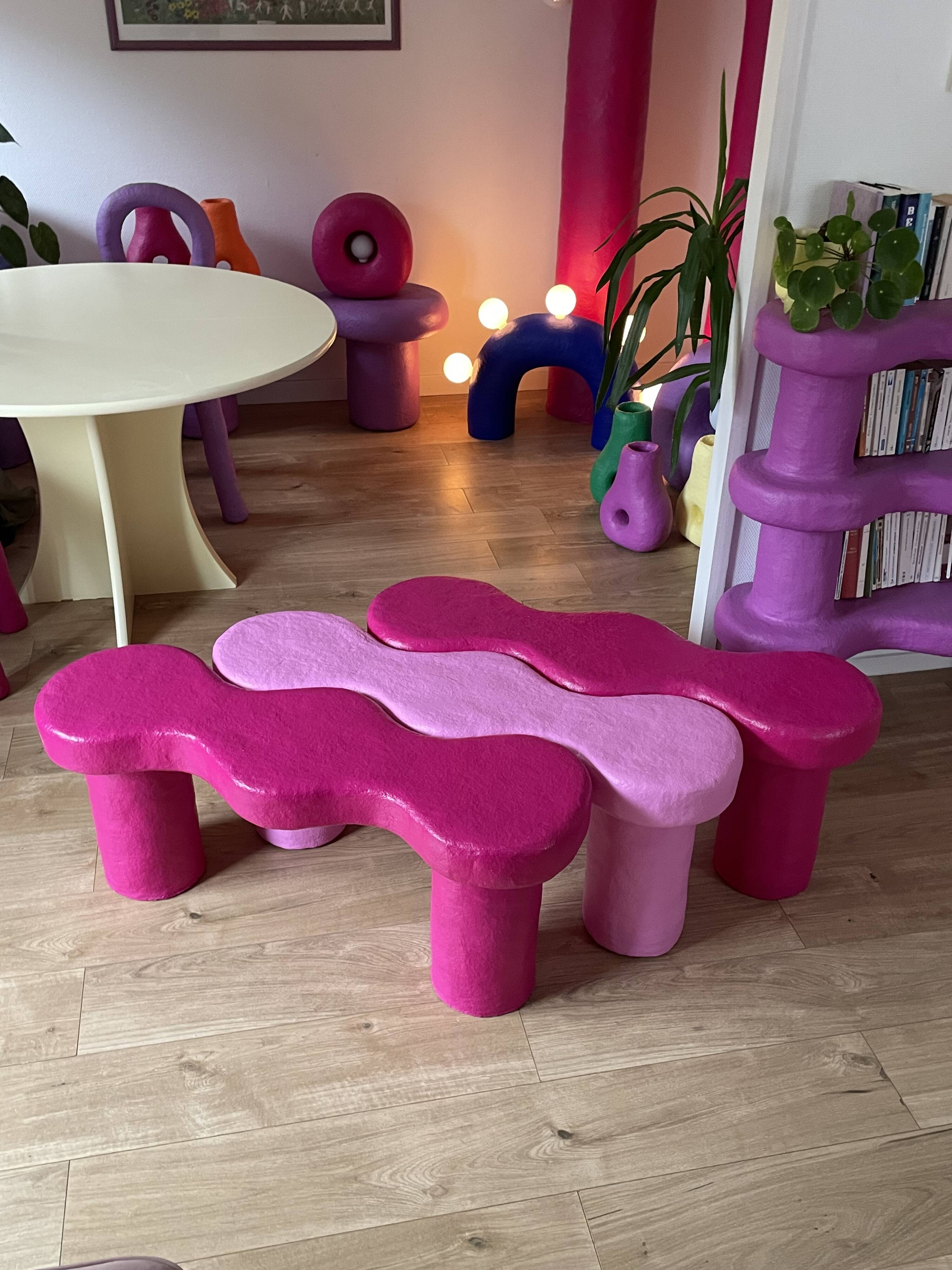 Tables basses  NIKI modulables en papier mâché