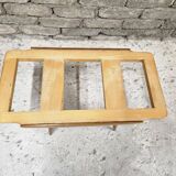 Small opaque black glass coffee table 1960