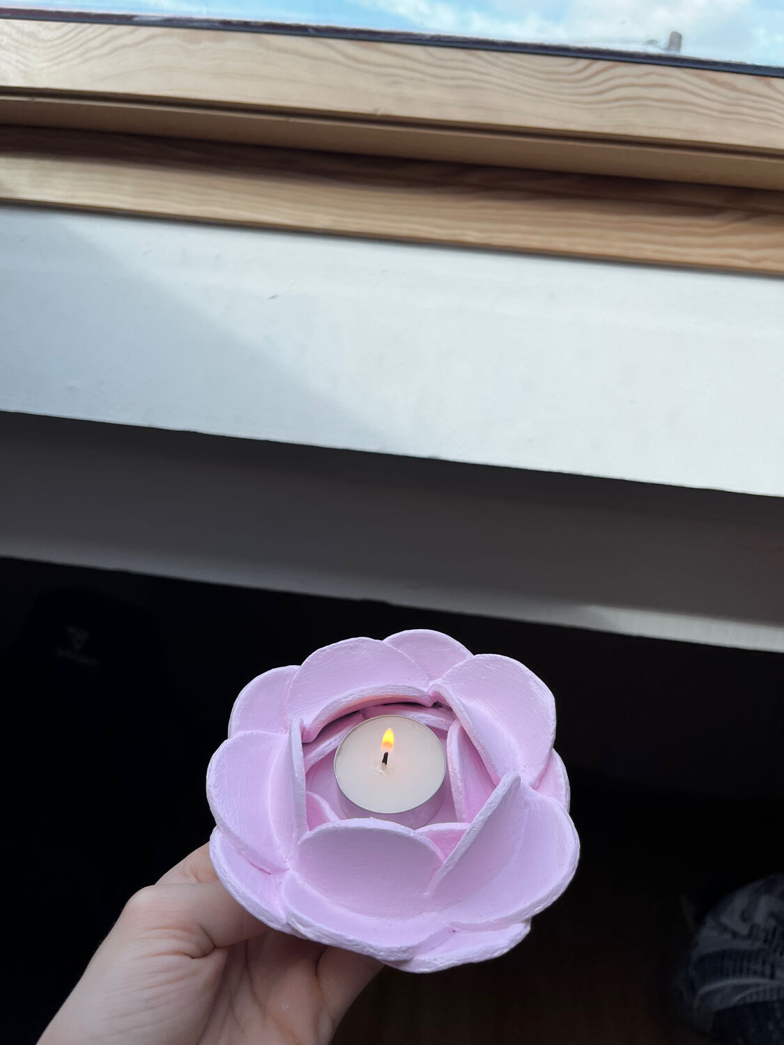 Clay candle holder