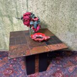 Brutalist retro vintage stone coffee table