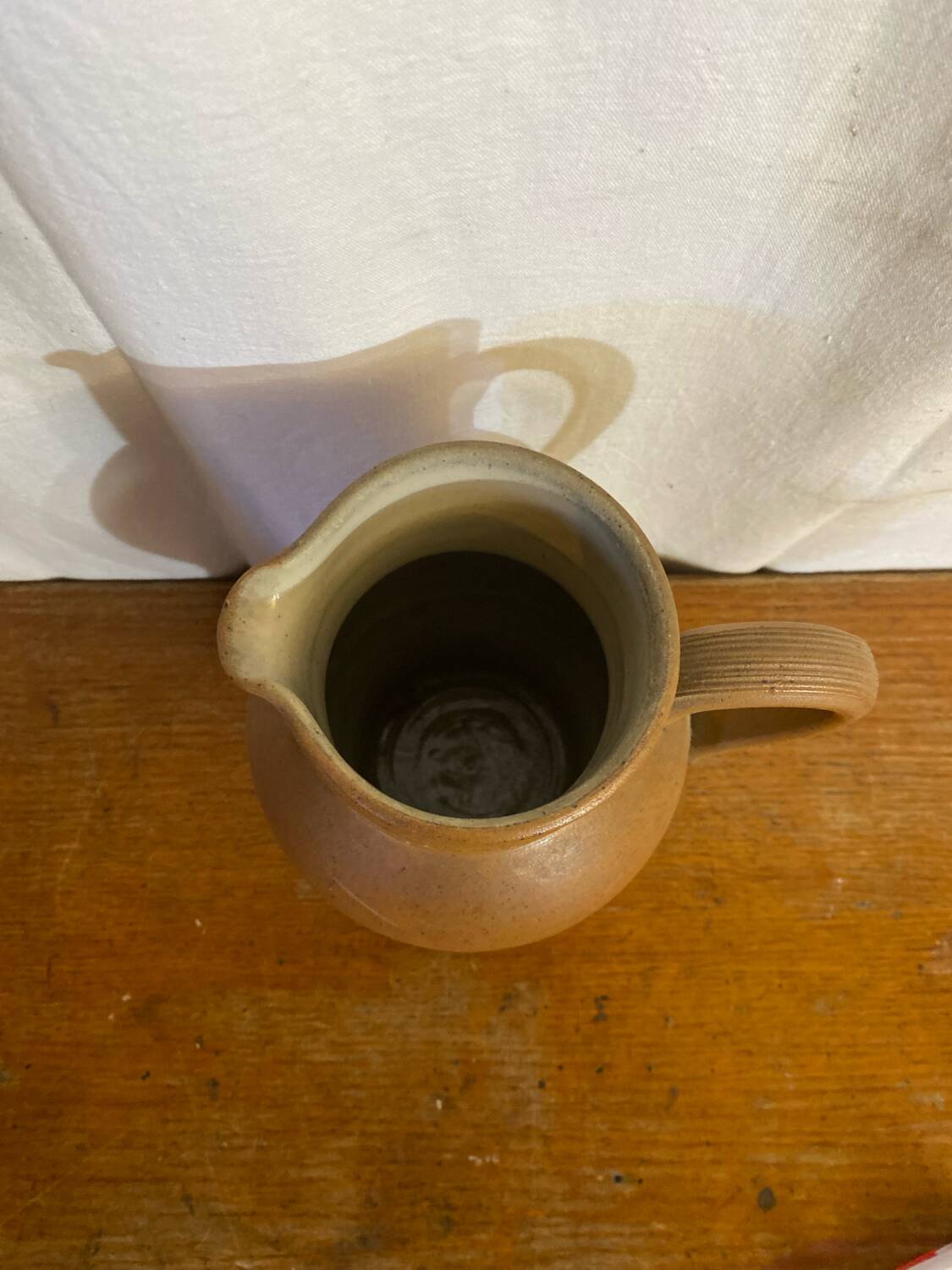 Antique pitcher stoneware from berry brown beige vintage kitchen