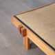 Table basse japonaise vintage en bois et jonc de mer, Japon, 1960