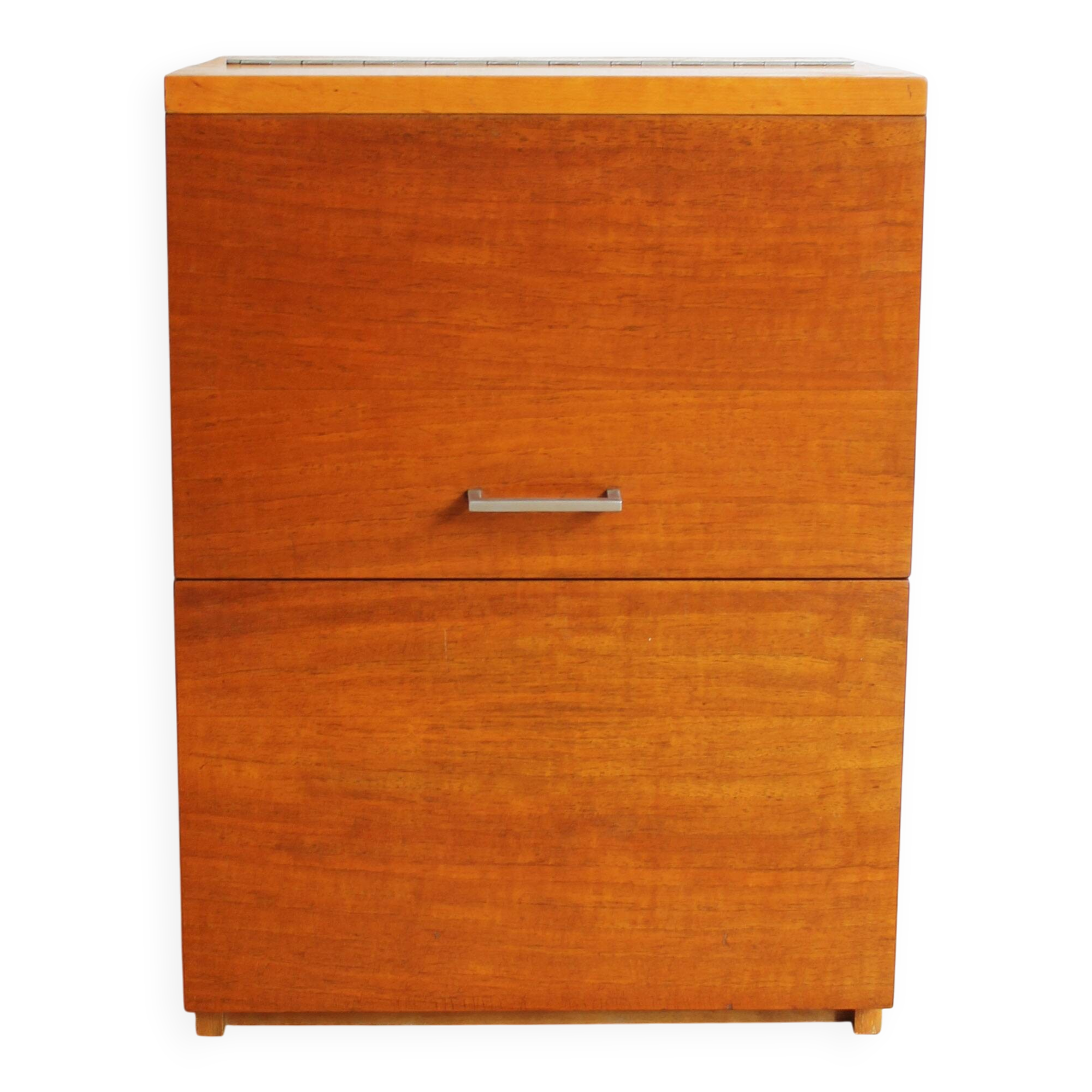 1960s Minimalist Drinks Cabinet with Top and Front Opening