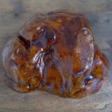 Swedish popular art Very large bowl in dark and curly birch, 1960s