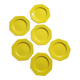 Set of 6 hexagonal plates Moulin des Loups