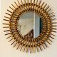 Authentic rattan sun mirror 60s