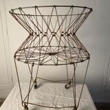 Old vintage foldable laundry basket