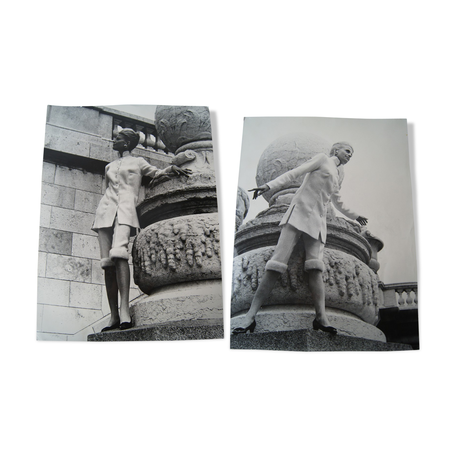 2 great vintage fashion photos 60s silver prints
