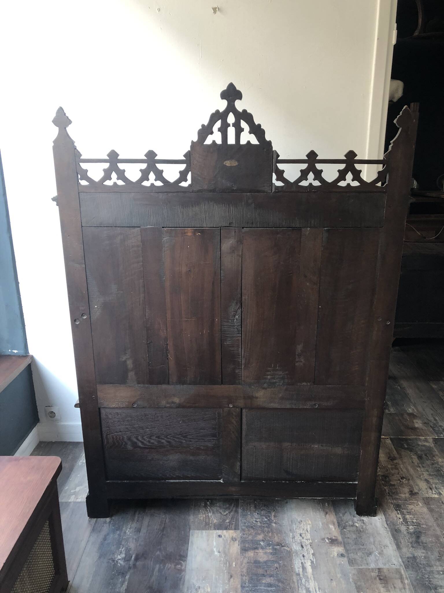 Neo-Gothic Chest Bench XIXth stamped A.Vallot Paris