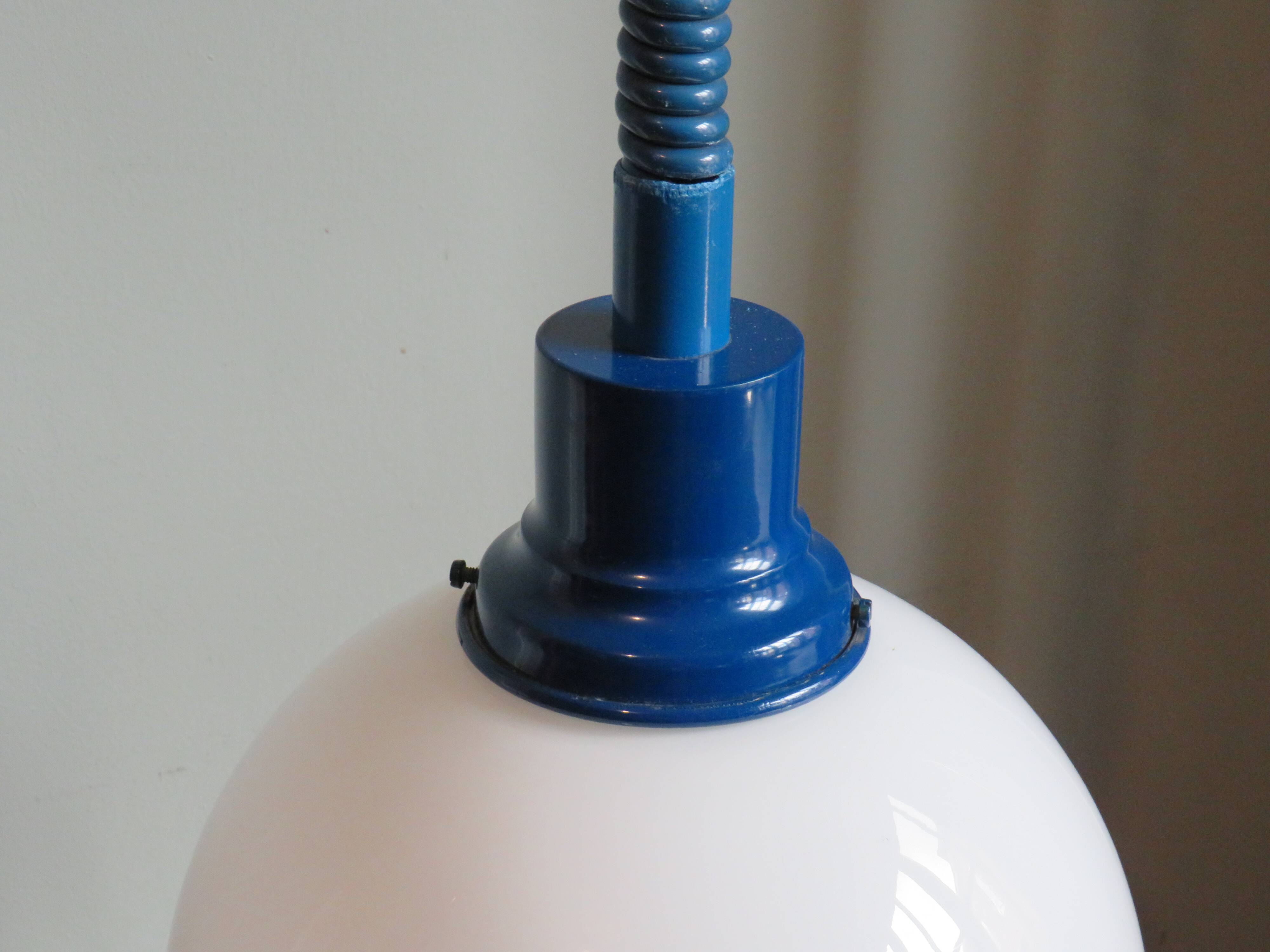 Opaline glass pendant lamp, Germany 1970s