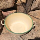 Large old enamelled basin