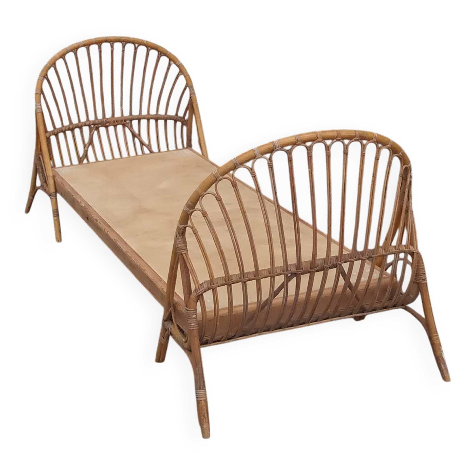 Lit en rotin années 50/60