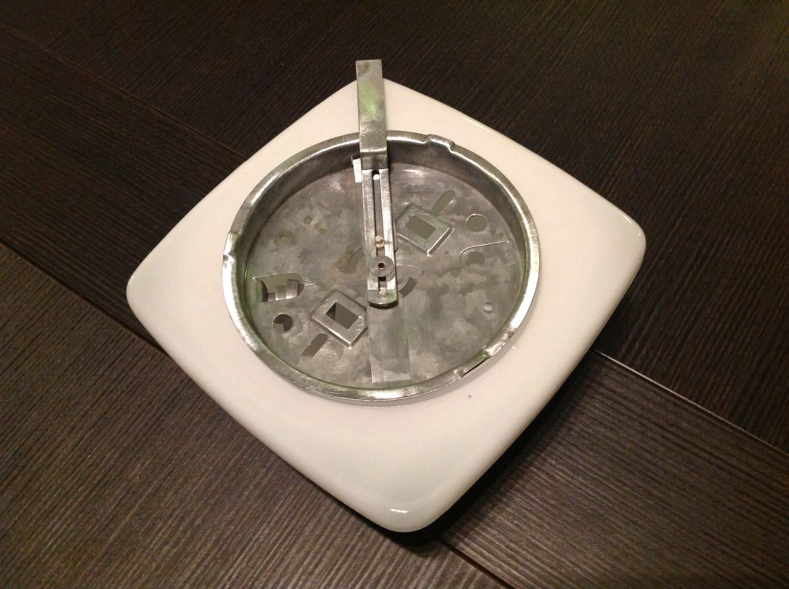 Ceiling square 70s vintage white opaline