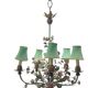 Vintage Tole Ceramic Flower Chandelier 1950’s