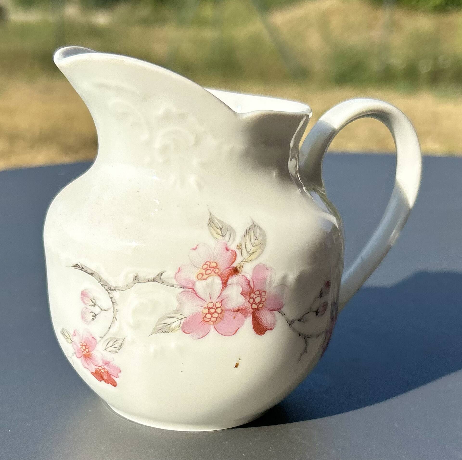 Antique tea set in Limoges porcelain by Chastagner, 3 pieces.
