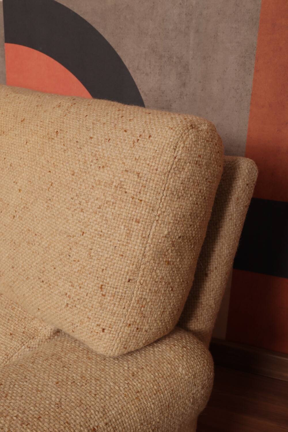 Danish Set of Armchairs Soft Cuschion Comfortable Wool Upholstery