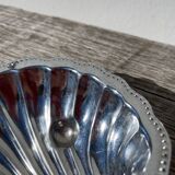 Silver metal shell butter dish