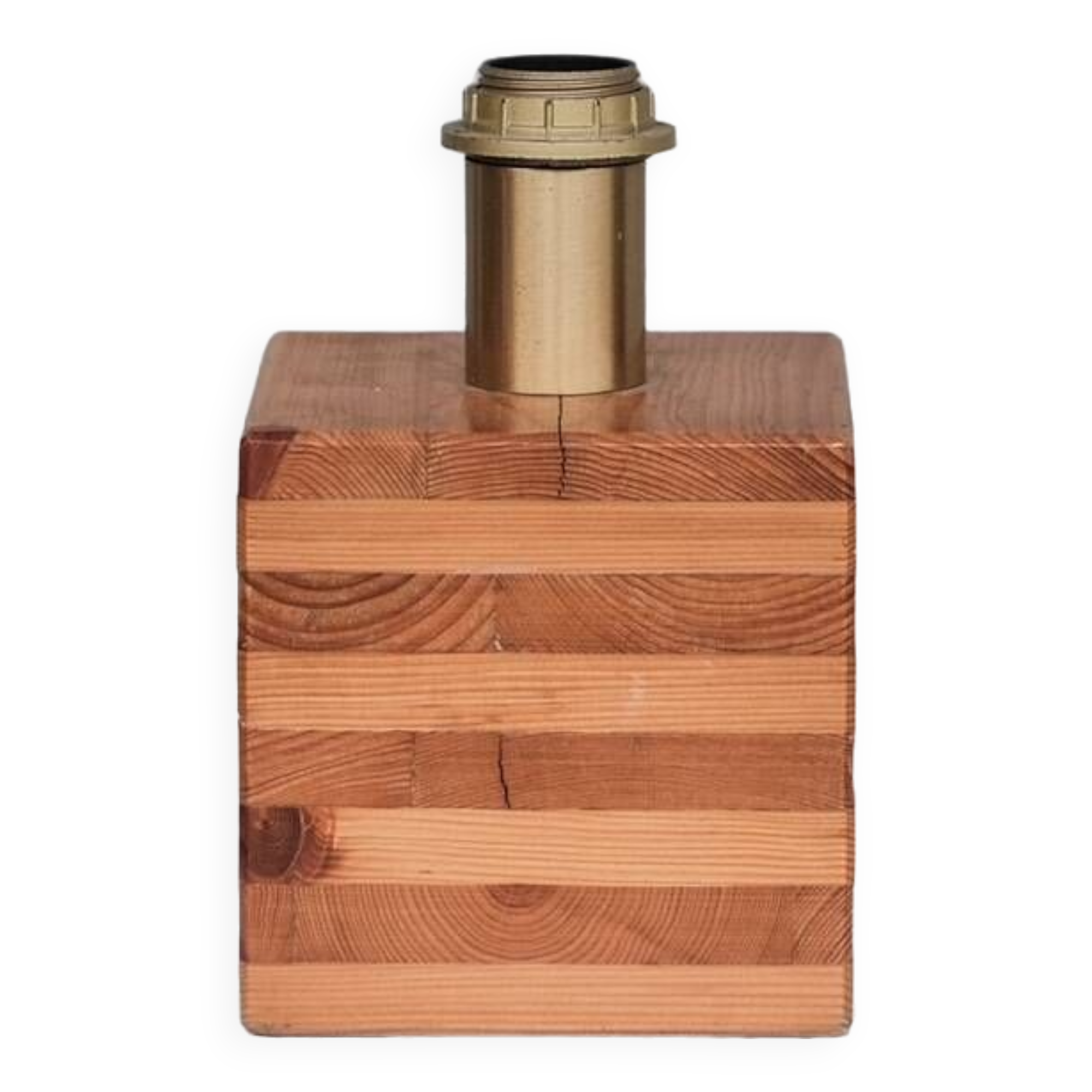 Pine Mid-Century Square Italian Mid-Century Table Lamp