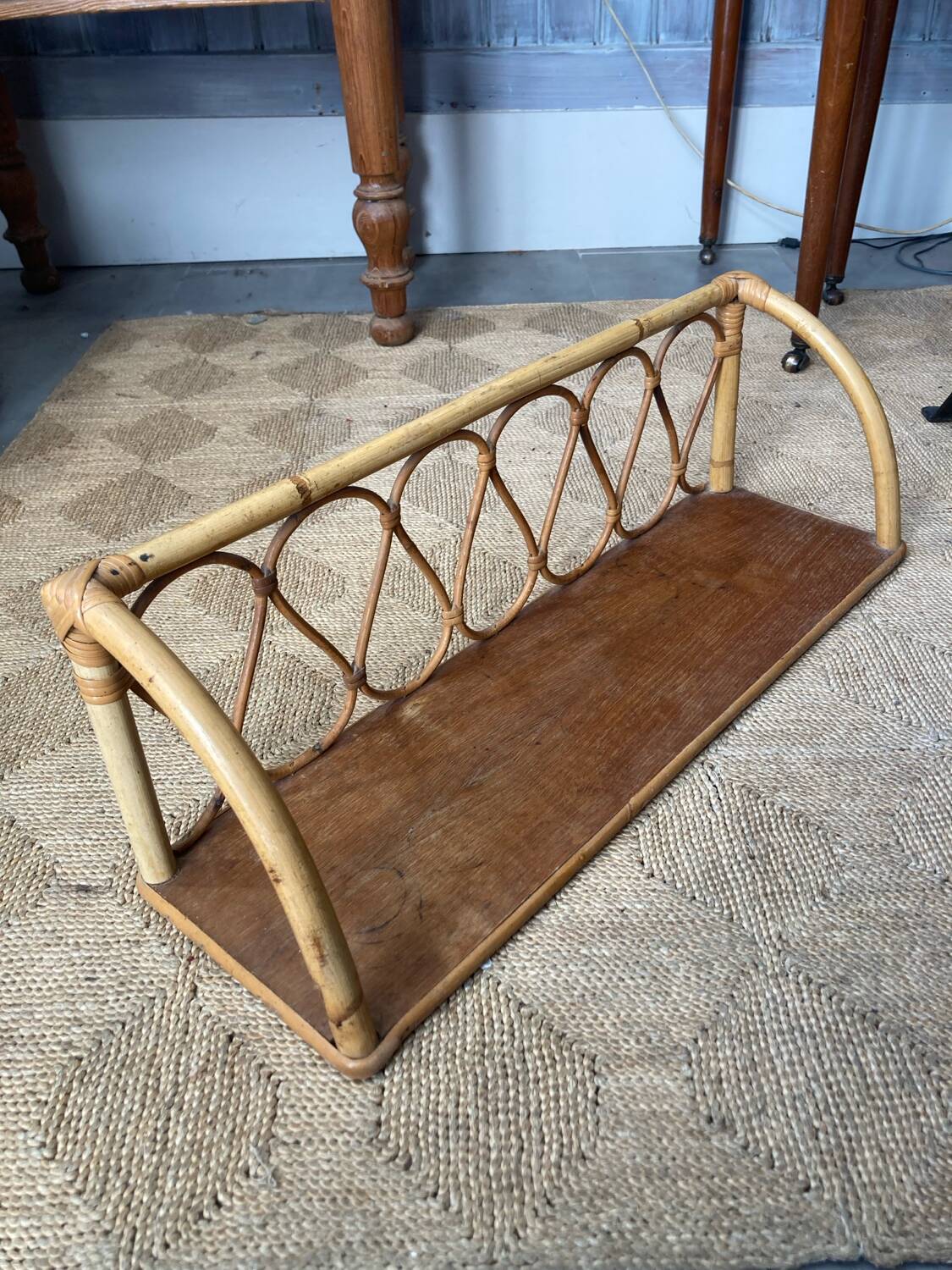 Rattan shelf