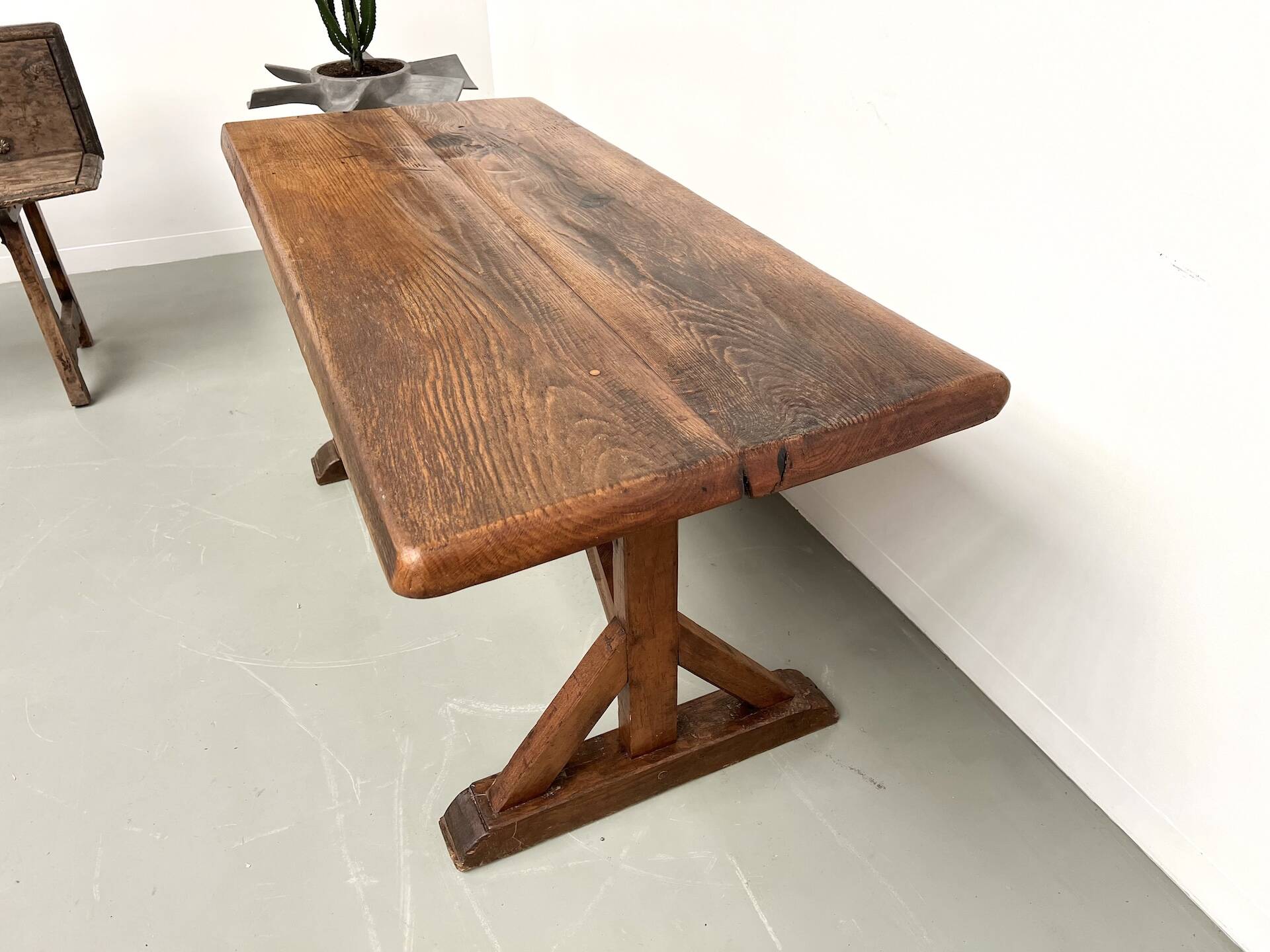 19th century brutalist oak table