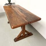 19th century brutalist oak table