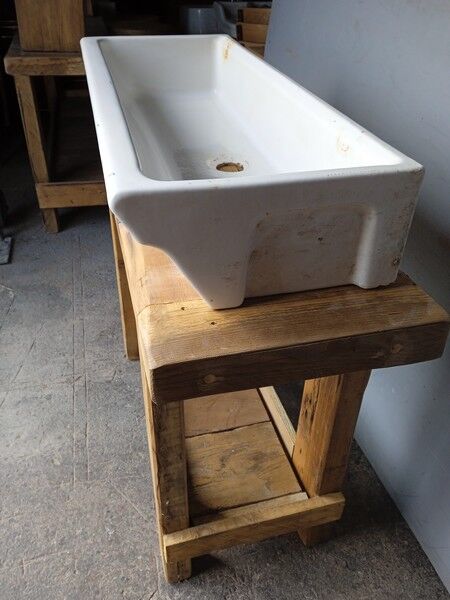 Old washbasin enamelled ceramic school sink ep 1960