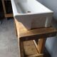 Old washbasin enamelled ceramic school sink ep 1960