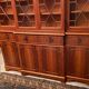 English-style blond mahogany two-body bookcase