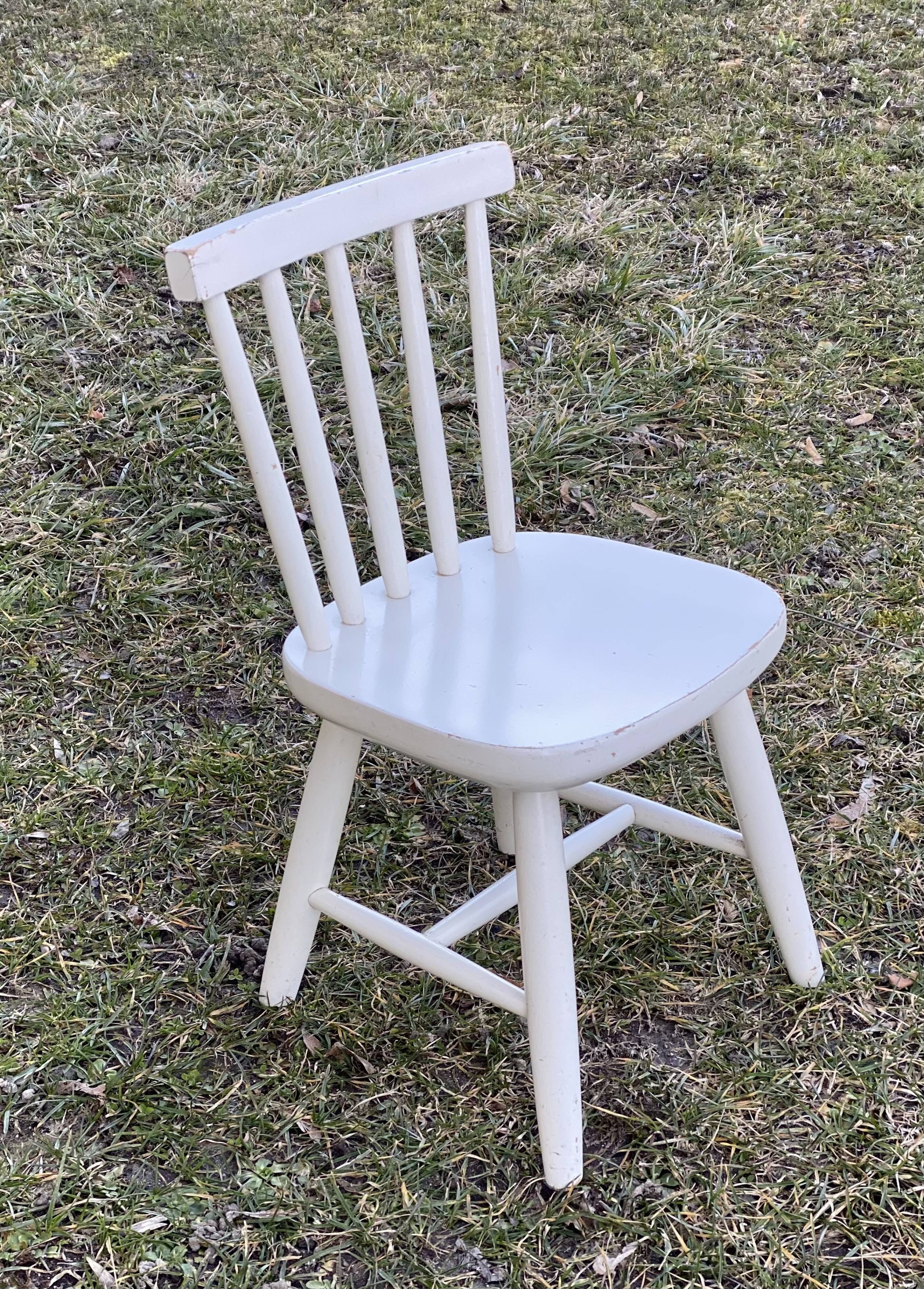 Vintage 1970s children's chair painted wood
