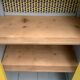 Antique powder yellow Parisian bonnetière wardrobe.