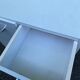 Vintage white wooden bathroom furniture — Chrome legs 70s design
